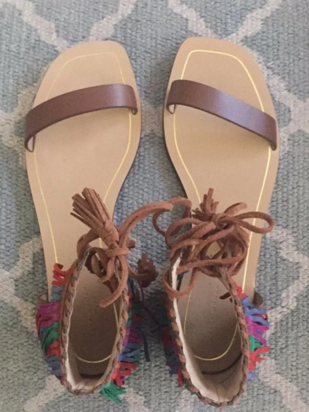NIB Zara Multicolored Sandals Size 37 - Picture 2 of 11